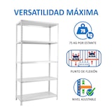 thumbnail of SimonRack Scaffale metallico con viti 1800x800x300 mm, 5 ripiani, punto di flessione 75 kg, Bianco - Advantage