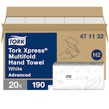 thumbnail of TORK Carton 20 Paquets Essuie-Mains 24X21Cm 2 Plis Blanc Pour H2