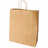 thumbnail of 25x Papiertragetaschen mit Papierkordel Kordeltasche 41 x 35 x 14 cm braun