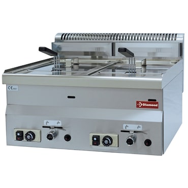 Friteuse gaz, 2 cuves 8 litres - Diamond