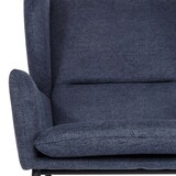 thumbnail of Lounge-Sessel HWC-L62, Ohrensessel Cocktailsessel Sessel Polstersessel, Stoff/Textil Metall ~ blau