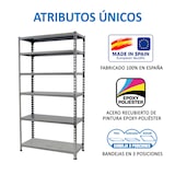 thumbnail of SimonRack Metallregal, 2500x900x500 mm, 6 Ebenen, Metallboden, 180 kg Biegepunkt, Grau - Simonclick