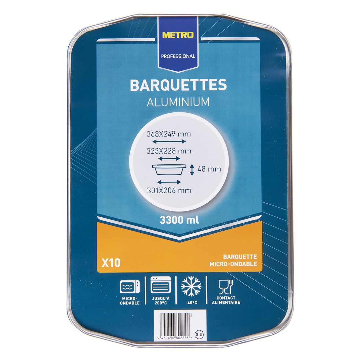 METRO Professional Barquette en aluminium 3300 cc x 10