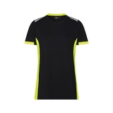 thumbnail of DASSY® Tampico Women Damen-T-Shirt, Logix, Rundhals, COPES 03, Reflexdetails, OEKO-TEX® Standard 100, Art. 710070 schwarz/neongelb L