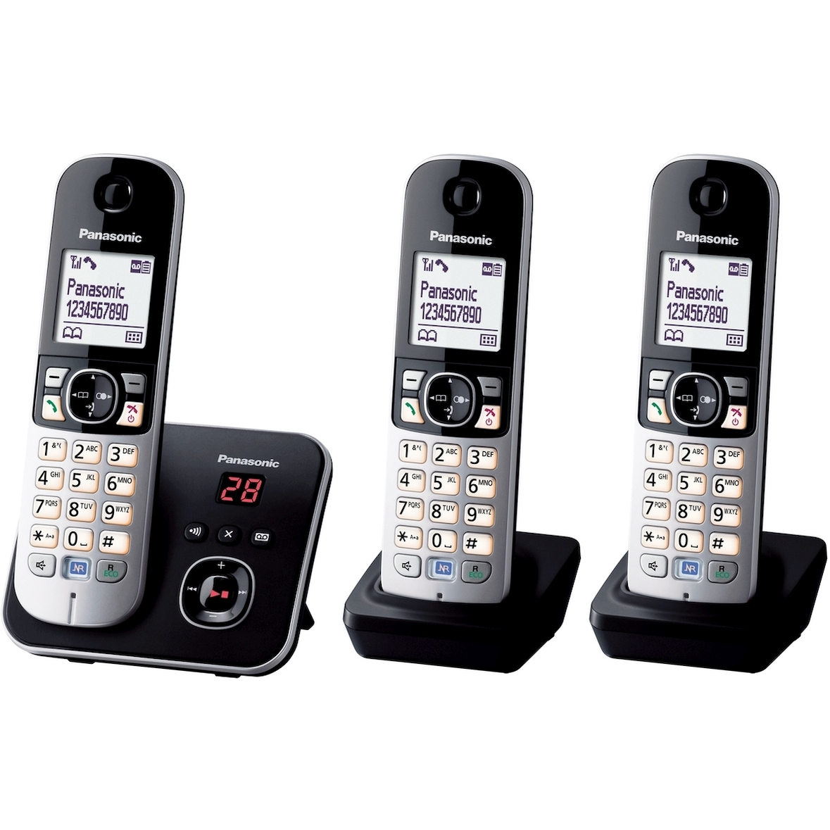 Panasonic KX-TG6823GB schwarz Trio mit AB