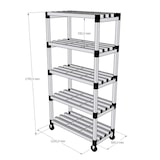 thumbnail of Estantería estándar modular de resina 1200 x 500 x 1835 mm. (h) 5 estantes GRIS CON RUEDAS CINCADAS