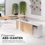 thumbnail of bümö Lowboard Schiebetürenschrank in Ahorn - Büromöbel Sideboard aus Holz, 160 cm breit, Büroschrank nur 40 cm schmal, Büro Schrank mit Schiebetüren