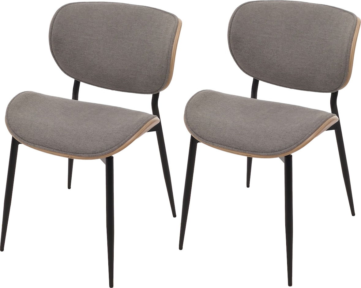 2er-Set Esszimmerstuhl HWC-O45, Bugholz Stoff (370g/m²) Öko-Tex FSC®-zertifiziert ~ natur, hellgrau