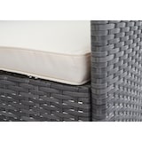 thumbnail of Poly-Rattan Garnitur HWC-F55, Balkon-/Garten-/Lounge-Set Sofa Sitzgruppe ~ grau, Kissen creme