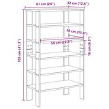 thumbnail of vidaXL Schuhregal Schwarz 61x32x105 cm Holzwerkstoff