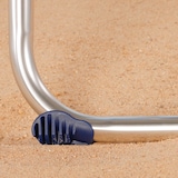 thumbnail of Cadeira de praia alta dobrável de 5 posições com listras azuis e cinza Aktive