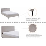 thumbnail of Polsterbett mit Matratze und Lattenrahmen 140x200 Bettgestell Bett Doppelbett mit Kopfteil Beige Made in Germany