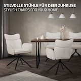thumbnail of ML-Design Esszimmerstühle drehbar 2er Set Beige Stoff, 360° Drehstuhl mit Armlehne & Rückenlehne, Polsterstuhl Metallbeine