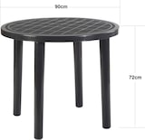 thumbnail of Mesa de Jardín Redonda COSHANO 90x72cm de resina Antracita para  exterior desmontable portátil
