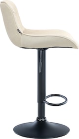 thumbnail of Décoshop26 - Barhocker x1 drehbar ergonomische Form Ziernähte in cremefarbenem Stoff schwarzes Metallgestell 10_0005766