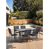 thumbnail of Tarrington House Set de terrasse FARINA, 7 pièces, acier, 6 chaises, 1 table, noir