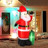 thumbnail of Papá Noel Inflable y Regalo Santa Claus Hinchable con 3 Luces LED e Inflador Eléctrico Decoración Navideña para Exteriores Interiores 148x85x240 cm