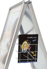 thumbnail of Magnetoplan Plakatständer Kundenstopper SP - DIN A2 - 46,5cmx64,2cm - wetterfest mit integriertem Wasserablauf -Silber