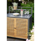 thumbnail of Tarrington House Estação de serviço Ateo com portas giratórias, alumínio/madeira de eucalipto, 114 x 60 cm, preto/natural