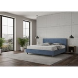 thumbnail of Letto Matrimoniale King size contenitore imbottito 180x210 microfibra blu Adele