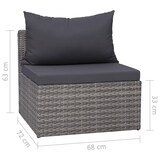 thumbnail of vidaXL 4-delige tuinsofa set met kussens grijs poly rotan
