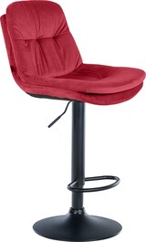thumbnail of Décoshop26 - Hoher Hocker x1 für Küche und Bar mit weichem rotem Samtsitz und schwarzem Metallgestell 10_0005920
