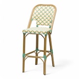 thumbnail of Barhocker ST GERMAIN - Geflecht in Grün und Gelb