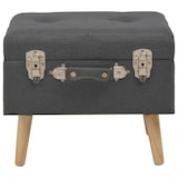 thumbnail of Helloshop26 - Banquette pouf tabouret meuble tabouret de rangement 40 cm gris foncé tissu 3002158