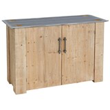 thumbnail of Sideboard HWC-L76, Kommode Schrank, Industrial Massiv-Holz MVG-zertifiziert 80x120x48cm, natur mit Metall-Optik