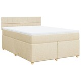 thumbnail of vidaXL Boxspringbett mit Matratze Creme 160x200 cm Stoff