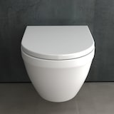 thumbnail of Alpenberger Spülrandloses Hänge WC | Wand WC mit Nanobeschichtung | Tiefspül WC Randlos WC Sitz Absenkautomatik | Keramik Kloschüssel pass. zu Geberit
