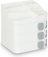 thumbnail of Relaxdays Make Up Organizer, 24 Fächer, Kosmetik Aufbewahrung, Kunststoff, HxBxT: 27,5x26x21 cm, Kosmetikorganizer, weiß