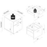 thumbnail of VCM Rollcontainer Baula Weiß H. 55 x B. 40 x T. 44 cm