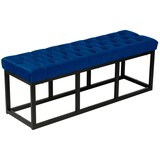 thumbnail of Décoshop26 - Banco de cama de 120 cm de largo tapizado en terciopelo azul y metal negro 10_0003666