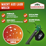 thumbnail of Gardebruk Elektro Laubsauger 3in1 3000W Schultergurt Rollen Fangsack 45L