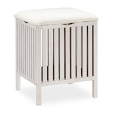 thumbnail of Relaxdays Wäschekorb mit Sitz, Badhocker, Landhausstil, 40 l Wäschesammler, Holz & Stoff, HxBxT: 53 x 41 x 41 cm, weiß