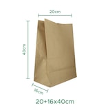 thumbnail of MONOUSO - Sacchetto di Carta Kraft 70g/m² 20+16x40cm (500 Pezzi)