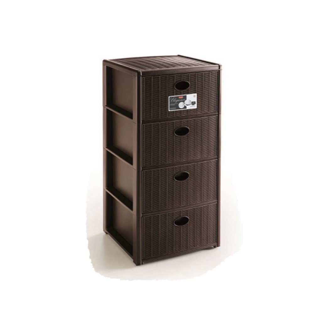 Stefanplast-Cassettiera Elegance 4 Cassetti Moka