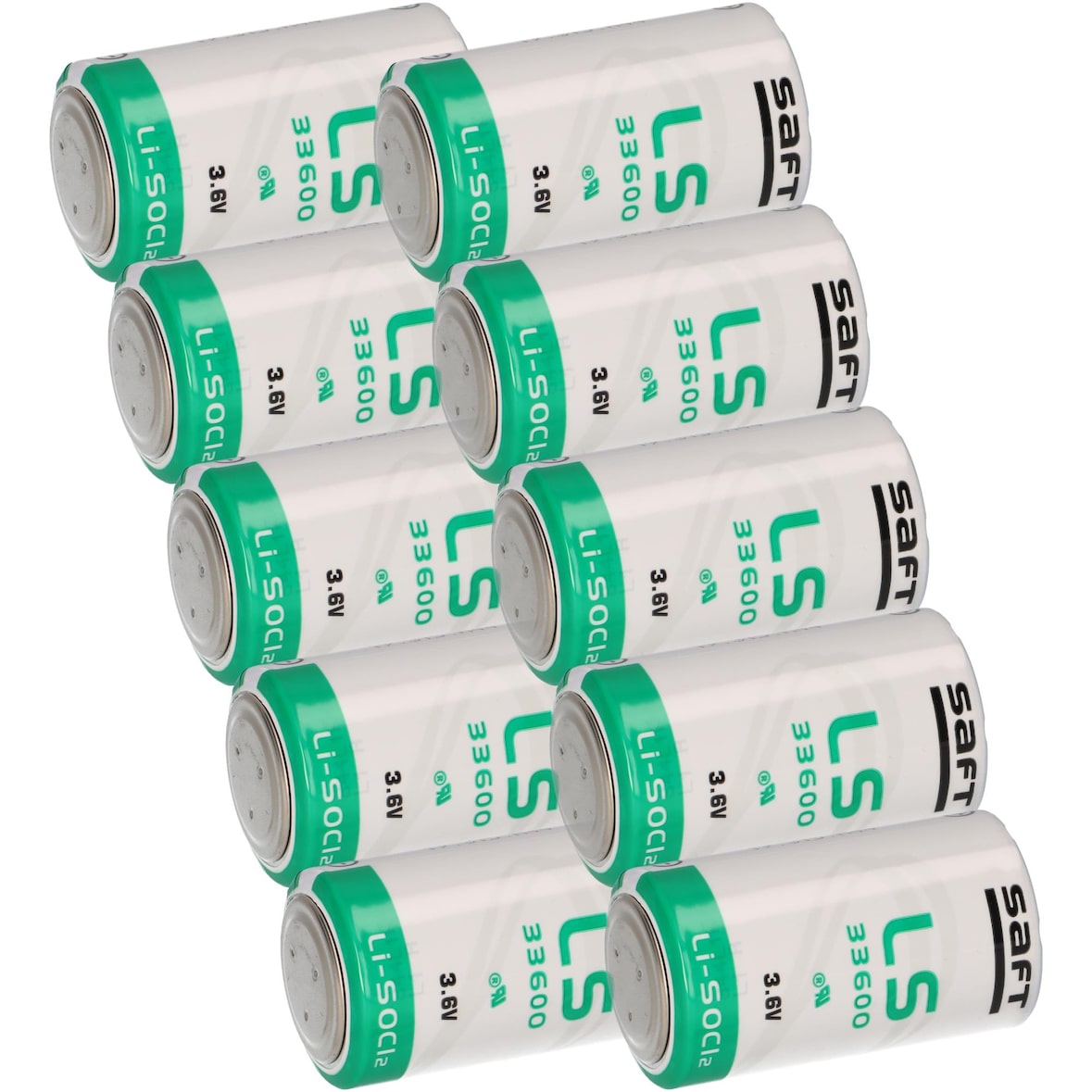 10x Saft Lithium Batterie 3,6V LS33600 D Zelle Mono LS 33600
