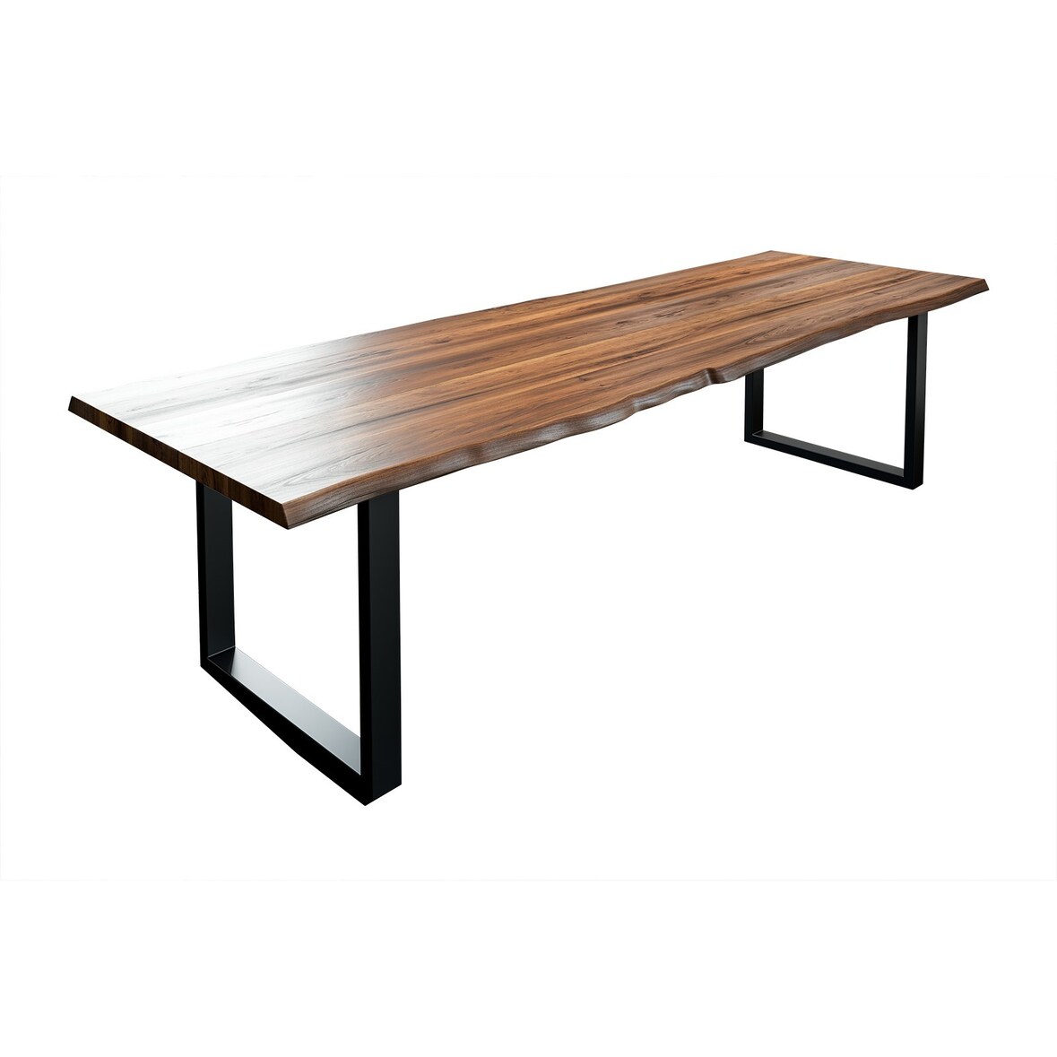 SAM® Esstisch Baumkante massiv Akazie nussbaum 260 x 100 schwarz LIAM