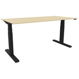 thumbnail of Schreibtisch elektrisch höhenverstellbar, 160x80cm, ahorn/schwarz