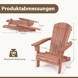thumbnail of COSTWAY Sedia Adirondack pieghevole, set da 2, poltrone da giardino in legno con schienale alto e bracci larghi per giardino/terrazzo, portata 180 kg