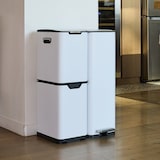 thumbnail of Kitchen Move Poubelle pédale tri sélectif HAJA blanc 60L Acier inoxydable Blanc