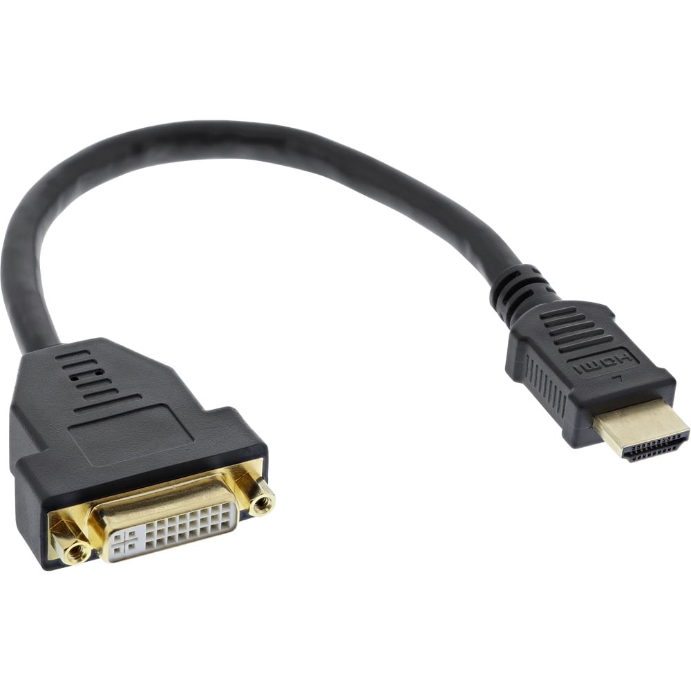 InLine® 17670I HDMI-DVI Adapterkabel, HDMI Stecker auf DVI Buchse, 0,2m