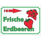 thumbnail of Werbeaufkleber Aufkleber Erdbeeren mit Pfeil nach rechts A4 (210x297mm)