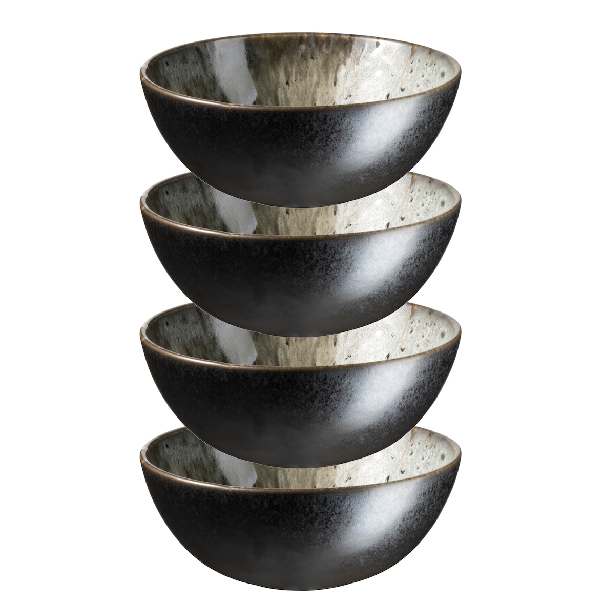MÄSER Schüssel 15 cm, 4-er Set, GRAU, postsicher, Serie CARELLIA