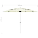 thumbnail of Parasol de jardin à 3 niveaux avec mât en aluminium sable 3 m Modèle Helios Nova