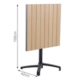thumbnail of METRO PROFESSIONAL Table carrée de terrasse SHAD, rabattable, aluminium aspect bois, 70 x 70 cm, résistante, pied réglable & bague antivol, beige/noir