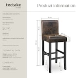 thumbnail of tectake Barkruk van kunstleer - 6-delige set oud bruin
