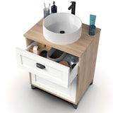 thumbnail of Briebe Mueble Baño 60cm Lavabo Sobre Encimera No Incluido, Armario Auxiliar Estilo Vintage 80x61x47cm, Eterna, Blanco